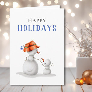 Simple Oma Snowman Happy Holidays Karte