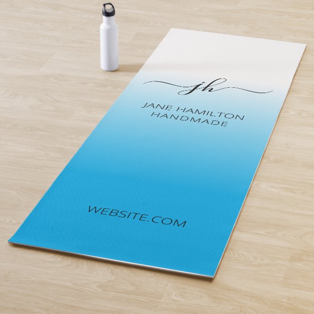 Simple Ombre Blue Personalized Yogamatte (Beispiel)