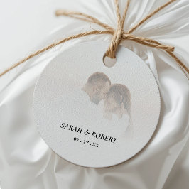 Simple Ombre White Photo Wedding Geschenkanhänger