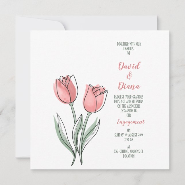 simple orange Wedding invitation (Vorderseite)