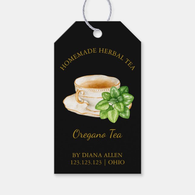Simple Oregano Tea Hang Tag Geschenkanhänger (Vorderseite)