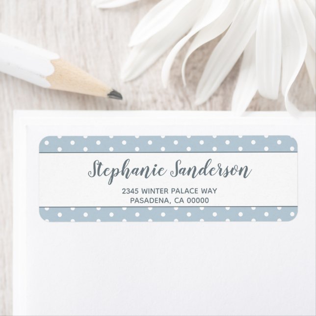 Simple Pastel Blue White Polka dockt Script (Insitu)