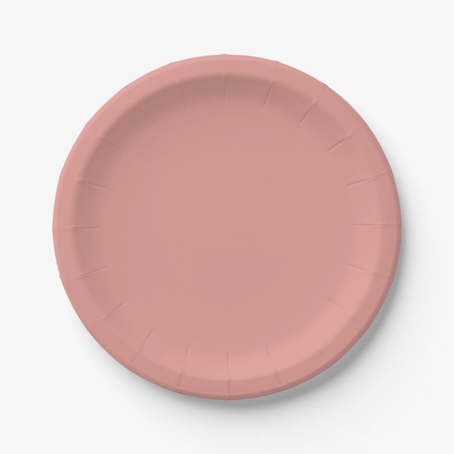 Simple pastel flamingo pink color pappteller (Vorderseite)