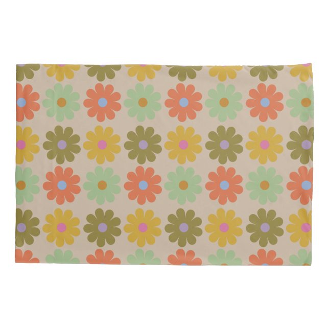 Simple Pastel Vintage Flower Pattern Kissenbezug (Rückseite)