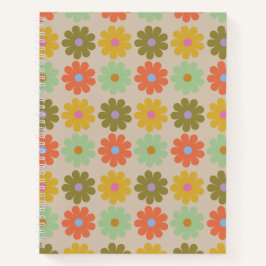Simple Pastel Vintage Flower Pattern Notizbuch