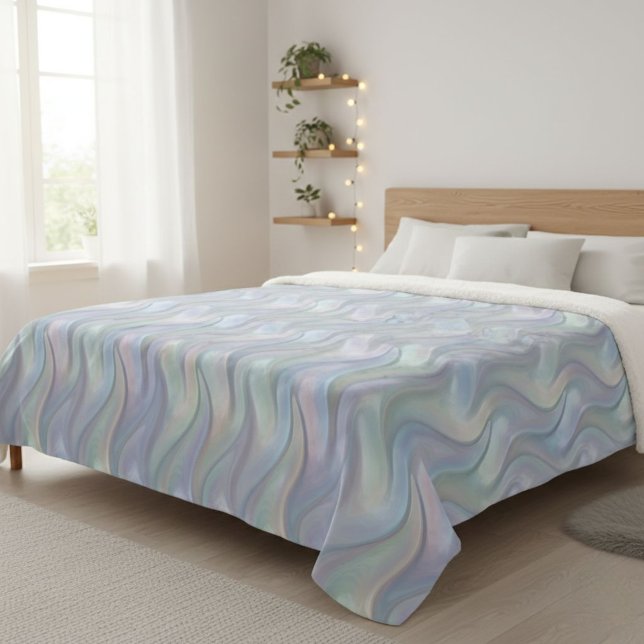 Simple Pastel Waves Modern Blanket - For Her  Sherpadecke (Von Creator hochgeladen)