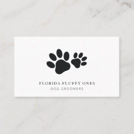 Simple Paw Print Dog Groomer Business Card Visitenkarte