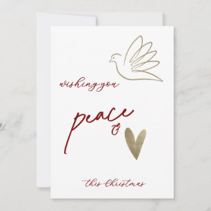 Simple Peace & Liebe Dove Foto Weihnachtskarte Feiertagskarte