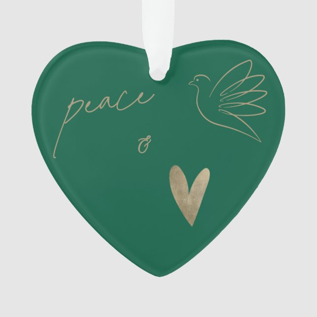 Simple Peace & Love Dove Photo Christmas Card Ornament (Vorderseite)