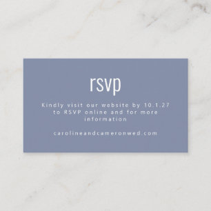 Simple Periwinkle Modern Typografy Wedding RSVP Begleitkarte