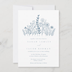 Simple Periwinkle Wildblume Garden Wedding Einladung
