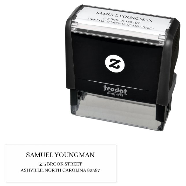 Simple personalized business stamps permastempel (Beispiel)