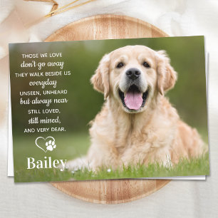 Simple Pet Memorial Pet Loss Poem Custom Dog Photo Dankeskarte