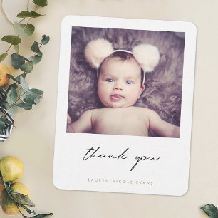 Simple Photo Baby Shower Thank You Card Dankeskarte