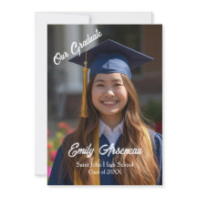 Simple Photo Calligraphy Grad Party Personalize