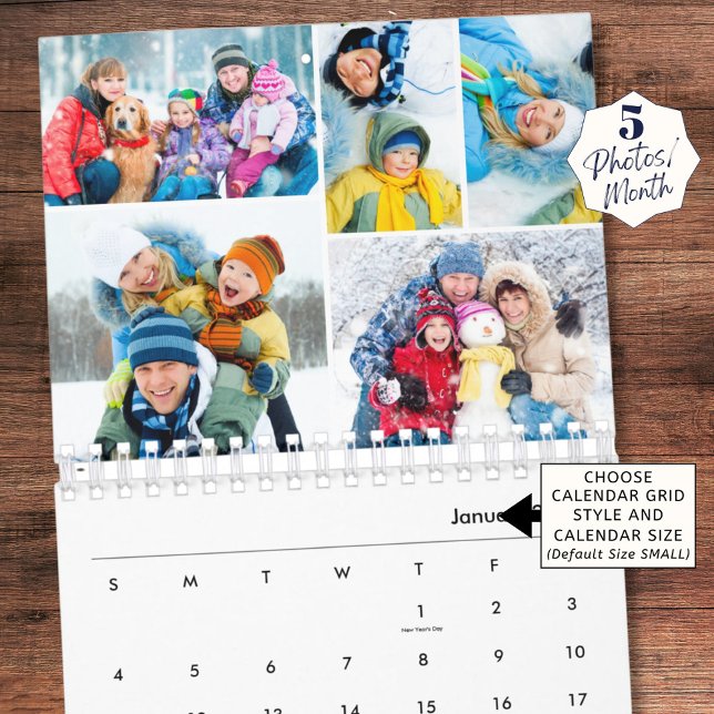 Simple Photo Collage 5 Per Month Kalender (Von Creator hochgeladen)