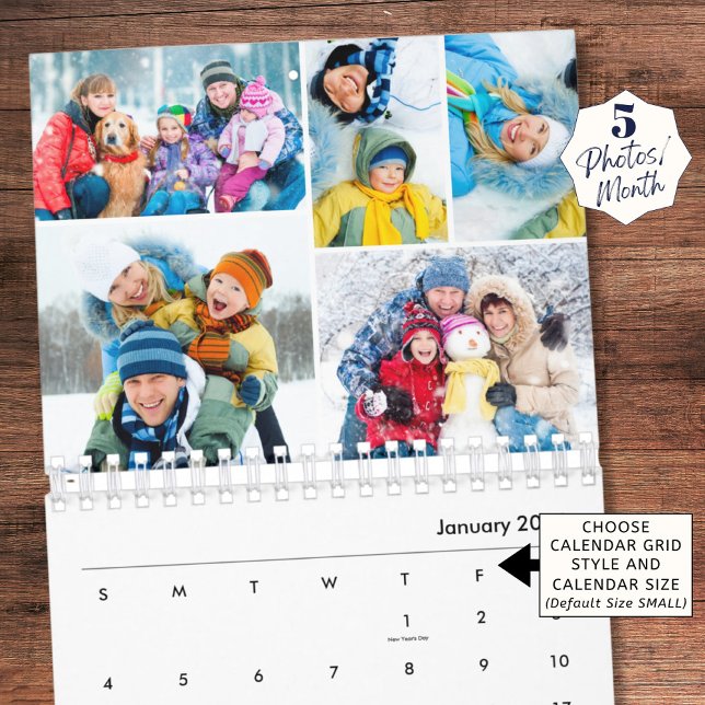 Simple Photo Collage 5 Per Month Kalender (Von Creator hochgeladen)