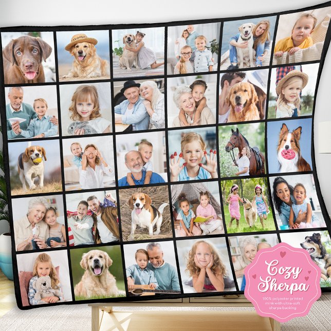 Simple Photo Collage Personalized Multi 30 Picture Sherpadecke (Von Creator hochgeladen)