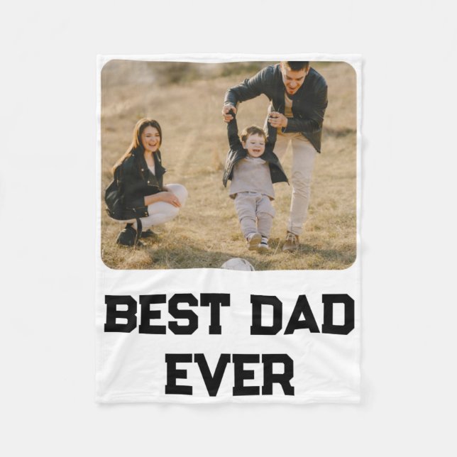 Simple Photo Dad Ever Fathers Day Gift  Fleecedecke (Vorderseite)