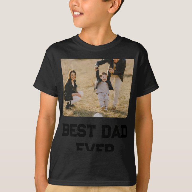 Simple Photo Dad Ever Fathers Day Gift  T-Shirt (Vorderseite)