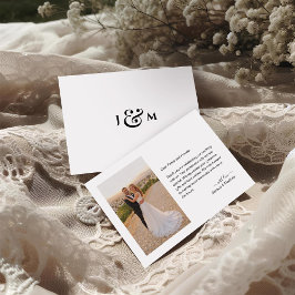 Simple Photo with Monogram Wedding Dankeskarte