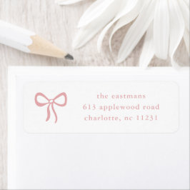 Simple Pink Bow Baby Return Address