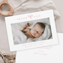 Simple Pink Bow Girl Baby Photo