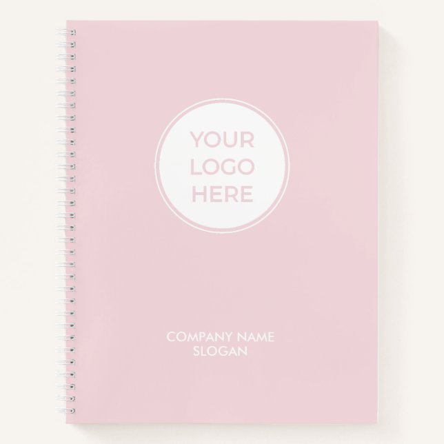 Simple Pink Business Logo-Notebook Notizbuch (Vorderseite)