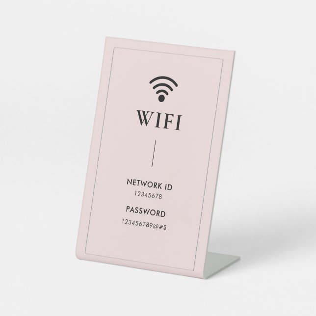 Simple Pink Business  Wifi Password and Network  Sockelschild (Vorderseite)