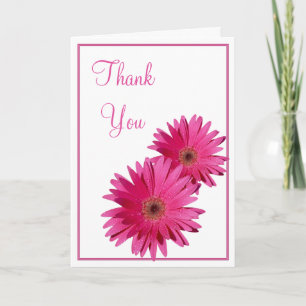 Simple Pink Gerbera Daisy Wedding Vielen Dank Dankeskarte
