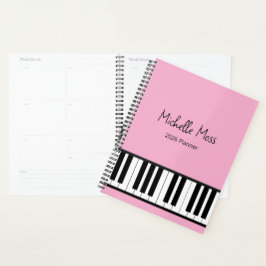 Simple Pink Piano Pianist Music Teacher Planer