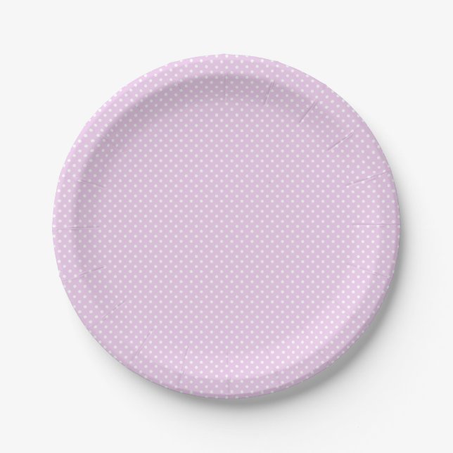Simple Pink Polka Dot Girl Pappteller (Vorderseite)