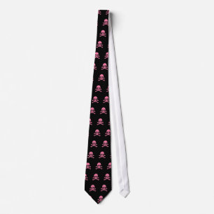 SImple Pink Skull und Crossbones Krawatte