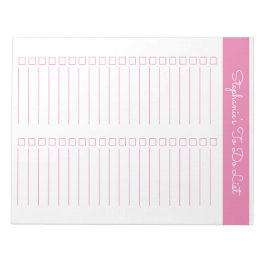 Simple Pink Vertical 8.5x11 Two Column Checklist Notizblock