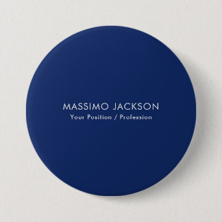 Simple Plain Minimalist Elegant Modern Blue Button