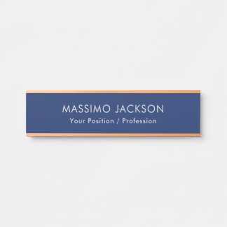 Simple Plain Minimalist Elegant Modern Blue Türschild