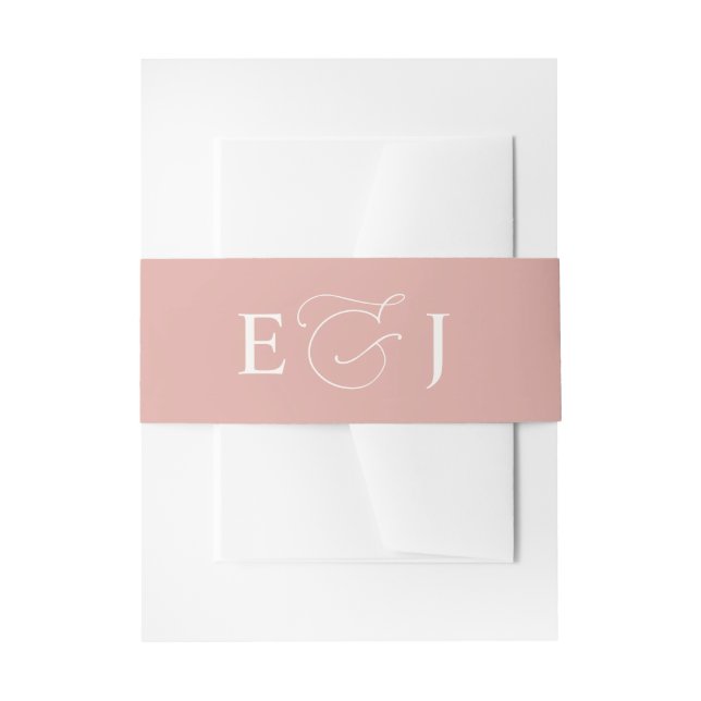 Simple Plain Solid Blush Pink Wedding Einladungsbanderole (Vorderseite Beispiel)