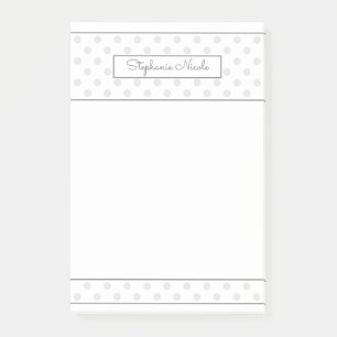 Simple Polka Dot Light Gray Personalisiert Post-it Klebezettel