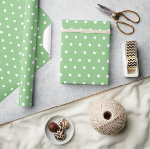 Simple Polka Dot Light Green und White Geschenkpapier
