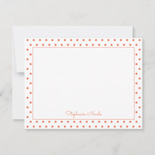 Simple Polka Dot Orange Personalisierte dünne Gren Mitteilungskarte