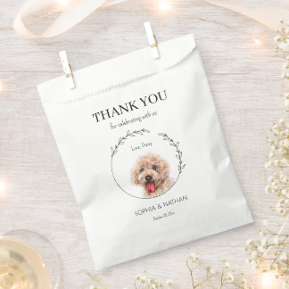 Simple Poodle Dog Wedding Danke Geschenktütchen
