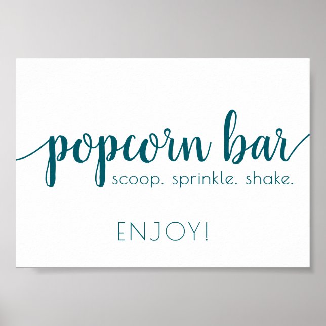 Simple Popcorn Bar | Aquamarines Aqua Any Event Si Poster (Vorne)