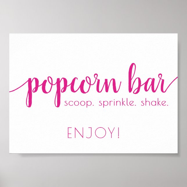 Simple Popcorn Bar | Jedes Ereignis wird in Pink a Poster (Vorne)