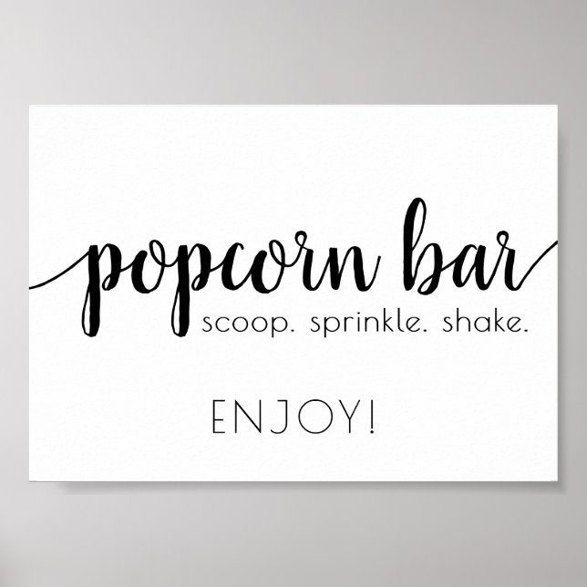 Simple Popcorn Bar | Schwarzes Skript Jedes Ereign Poster (Vorne)