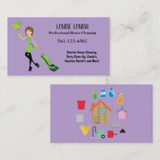 Simple Professional House Cleaning Business Cards Visitenkarte