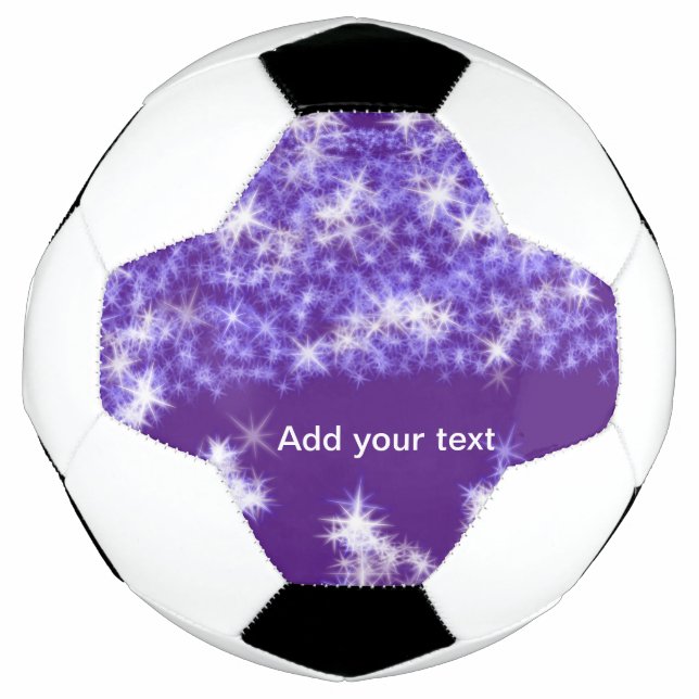 Simple purple glitter sparkle stars add your text  fußball (Vorderseite)