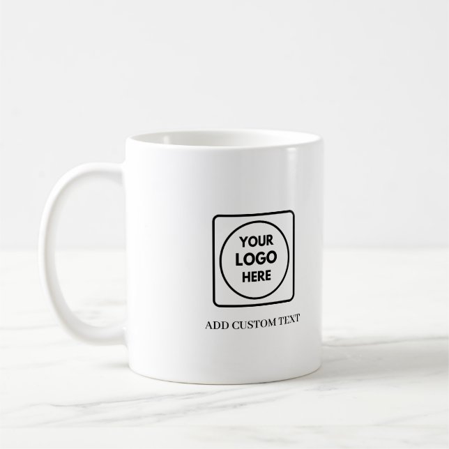Simple QR Logo Text Business Promo mug Kaffeetasse (Links)