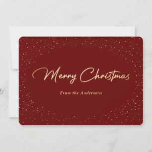 Simple Red and Gold Foil Christmas Cards Feiertagskarte