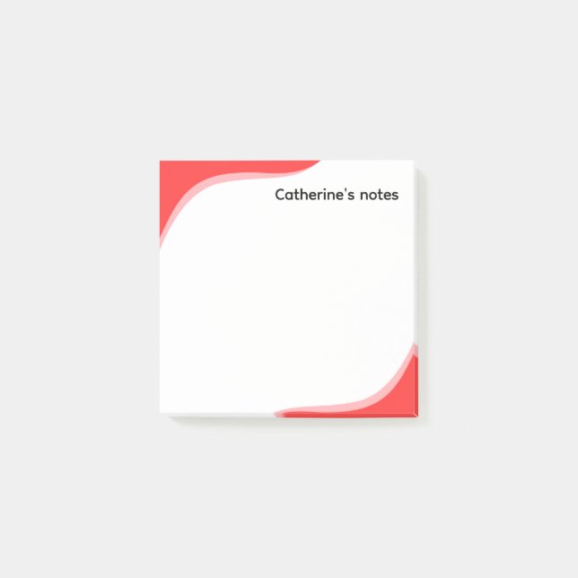 Simple red & black waves customizable post-it klebezettel (Vorderseite)