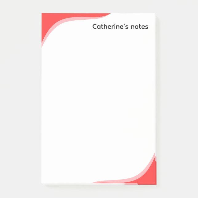 Simple red & black waves customizable post-it klebezettel (Vorderseite)